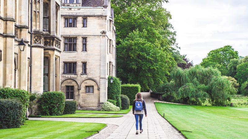 a newly admitted college student on campus